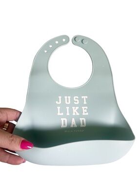 Bella Tunno ‘Just Like Dad' Silicone Bib Light Blue